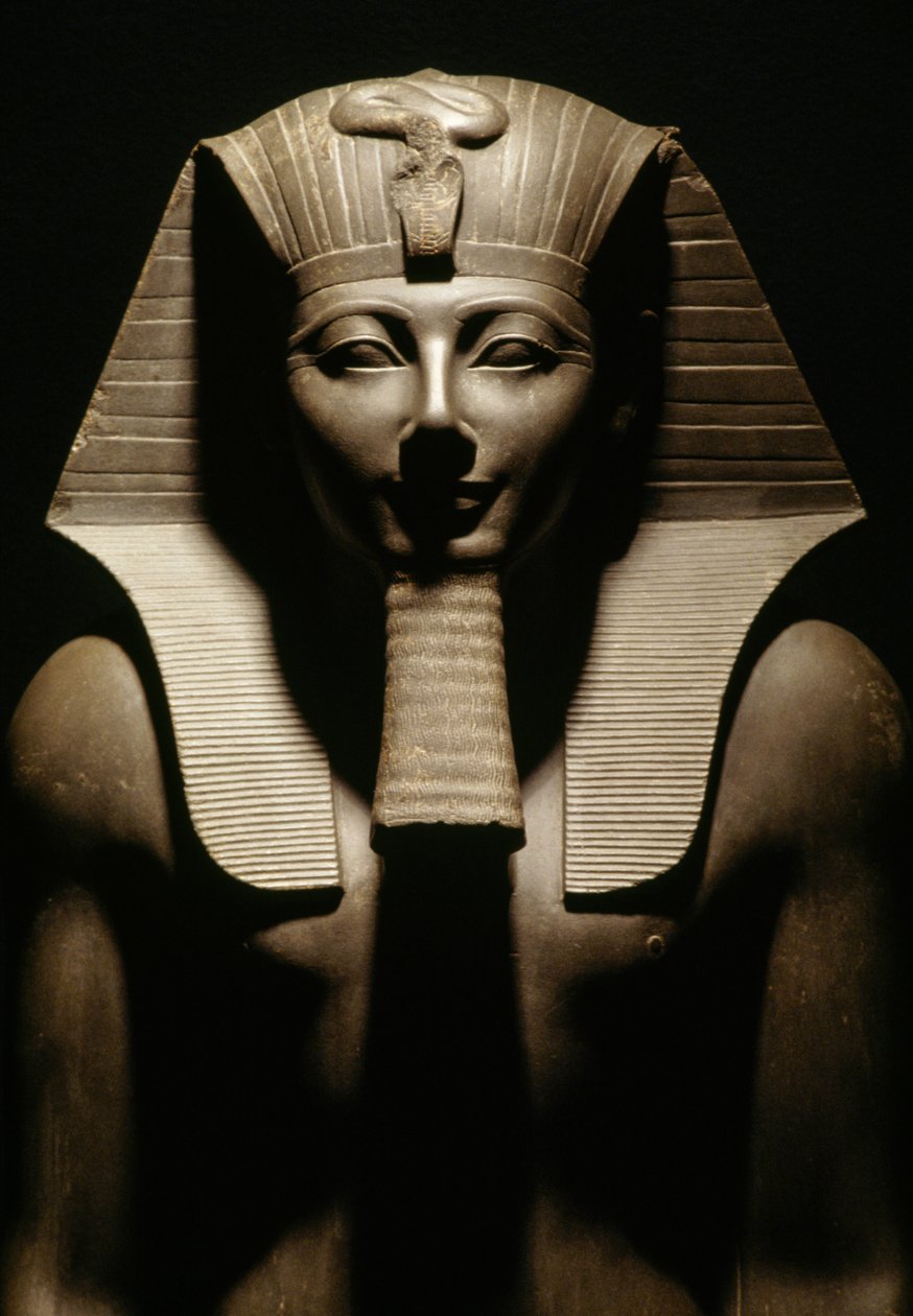 Thutmosen III:n basalttipatsas, Karnakin Amunin temppelistä, Egypti, Egyptin sivilisaatio, Uusi valtakunta, XVIII dynastia, Yksityiskohta tekijältä Egyptian 18th Dynasty