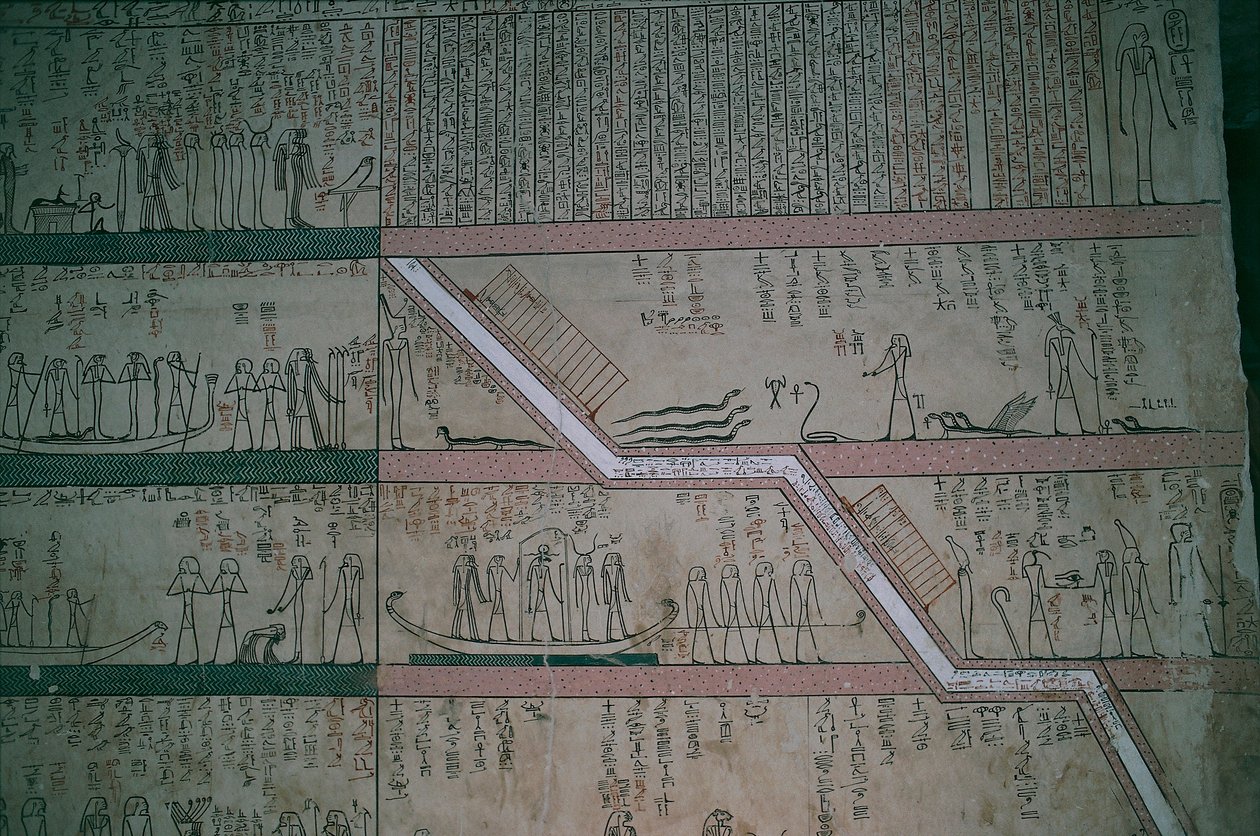 Egypti, Luxor, Kuninkaiden laakso, Thutmose III:n hauta, hautakammion freskot. tekijältä Egyptian 18th Dynasty