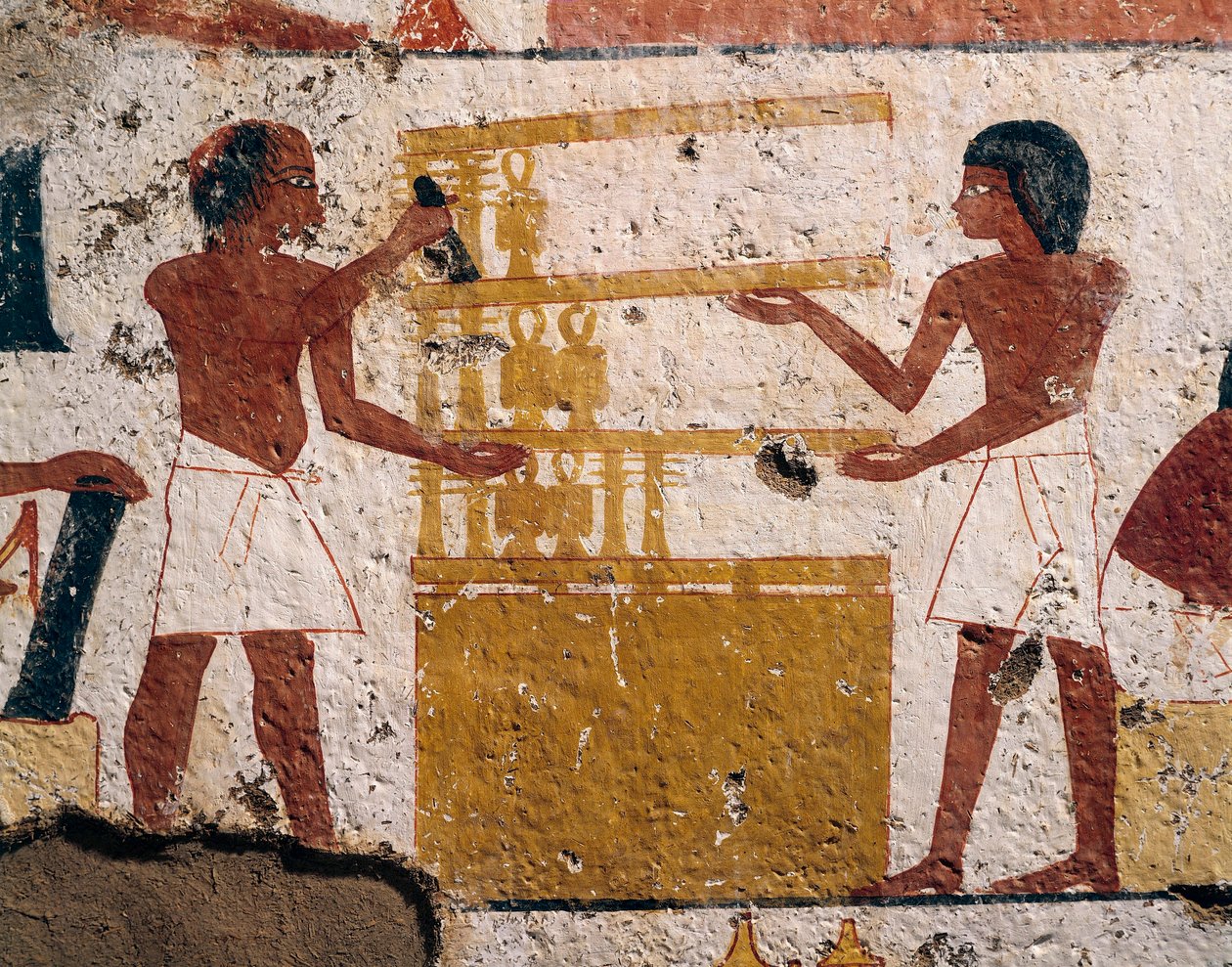 Egypti, Luxor, Länsi-Thebes, Aatelisten laakso. Nenamonin ja Ipukin hauta. Fresko, joka kuvaa puuseppiä työssä. (Uusi kuningaskunta, dynastia XVIII) tekijältä Egyptian 18th Dynasty