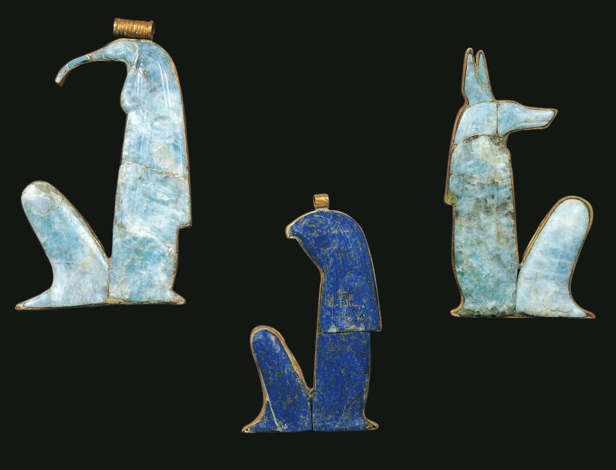 Egypti, Thebes, Luxor, Kuninkaiden laakso, Tutankhamonin hauta, Tutankhamonin aarteet, Amuletit tekijältä Egyptian 18th Dynasty