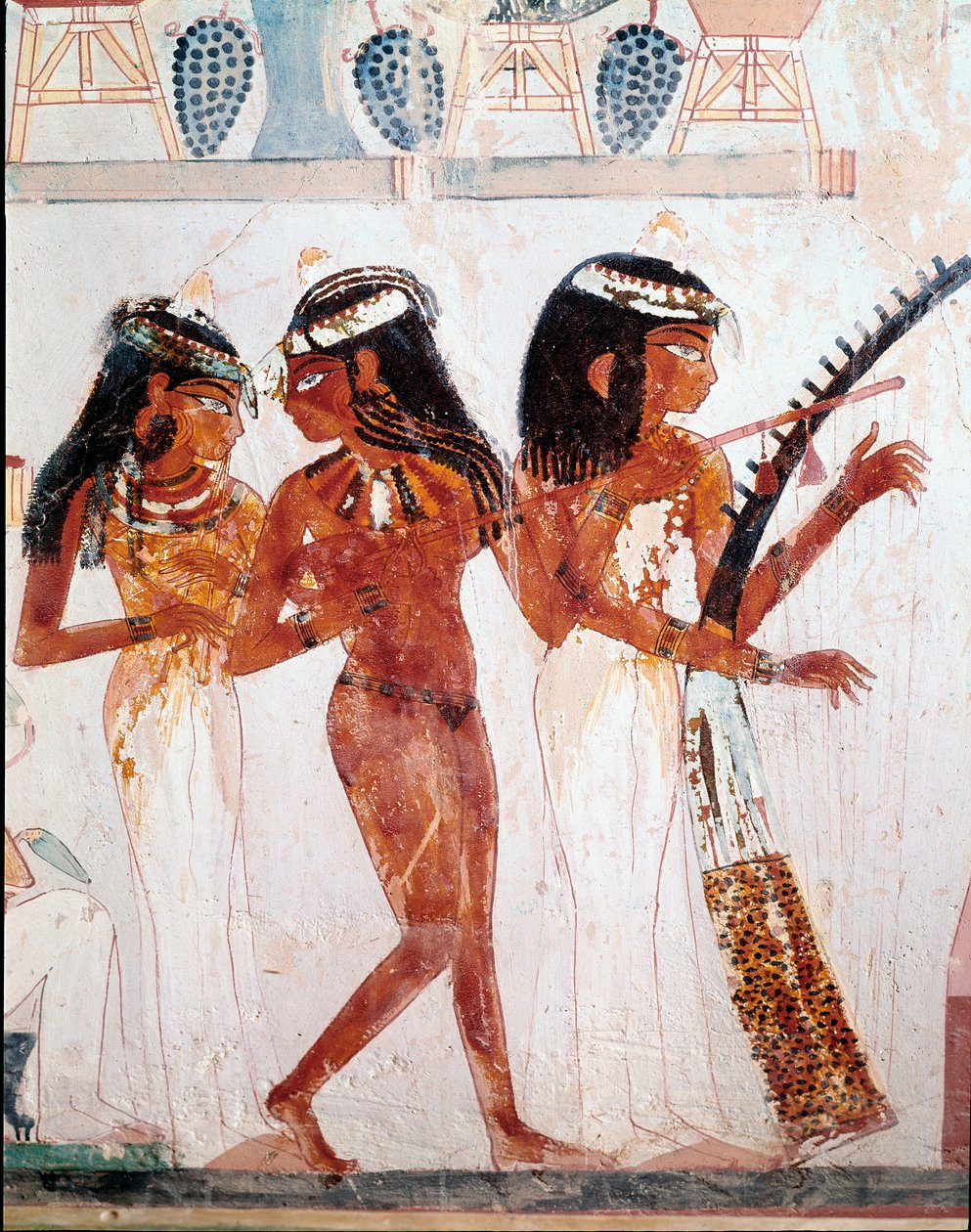 Egyptin antiikki: muusikot. Nakhtin hauta. 18. dynastia. 1410 eaa. Gournahin hautausmaa (Sheikh Abd al-Gournah), Egypti tekijältä Egyptian 18th Dynasty