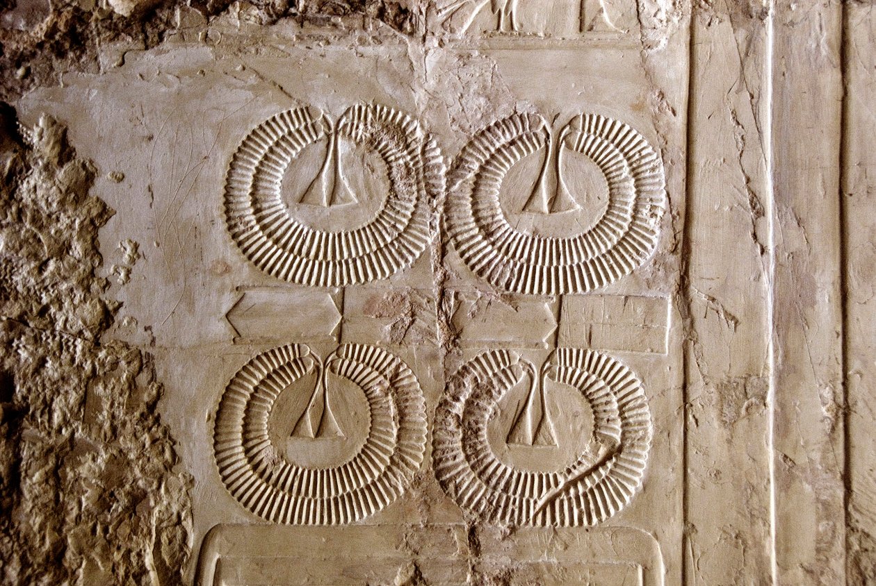 Egyptiläinen antiikin: "Sheba"-kaulakorujen tarjoukset, kunniakoristeet. Kheruefin hauta tekijältä Egyptian 18th Dynasty