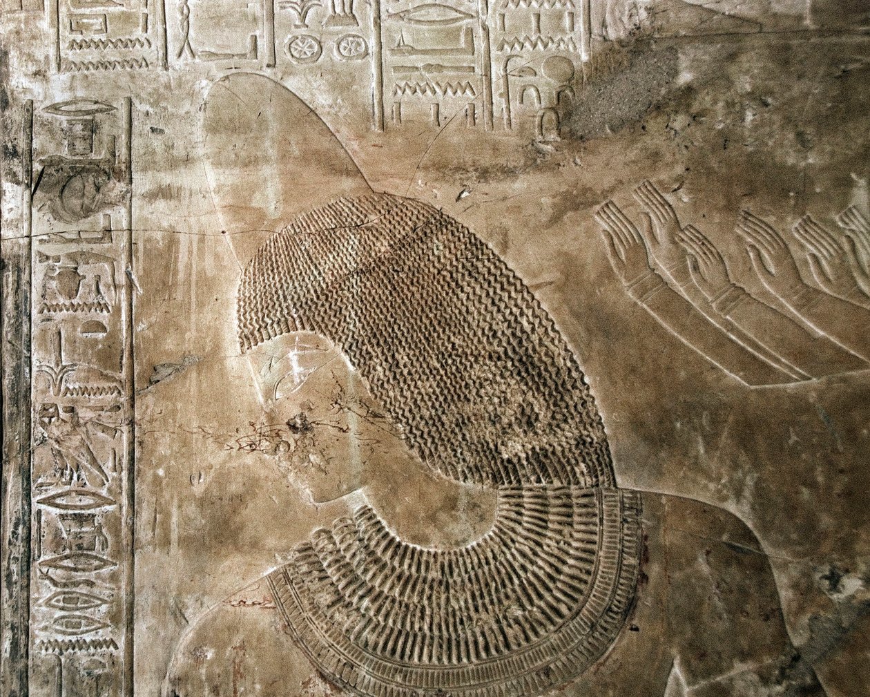 Egyptiläinen antiikki: reliefi Kha em Hetin (Khaemhat) haudasta, Amenophis III:n (TT57) hovihuoneen ullakkotarkastaja ja kirjuri. 18. dynastia. 1530-1290 eaa. Vallee des Nobles. Luxor, Länsiranta, Egypti tekijältä Egyptian 18th Dynasty