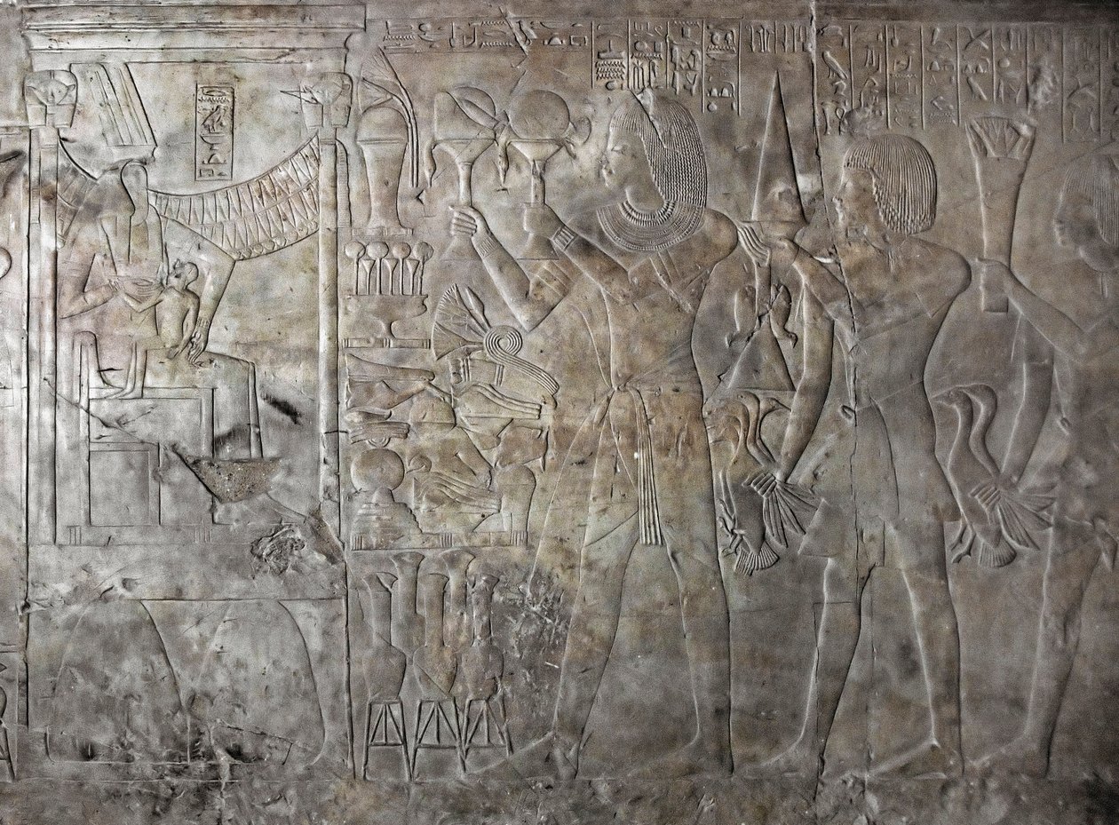 Egyptiläinen antiikki: Kha em Hetin haudan kohokuvio tekijältä Egyptian 18th Dynasty