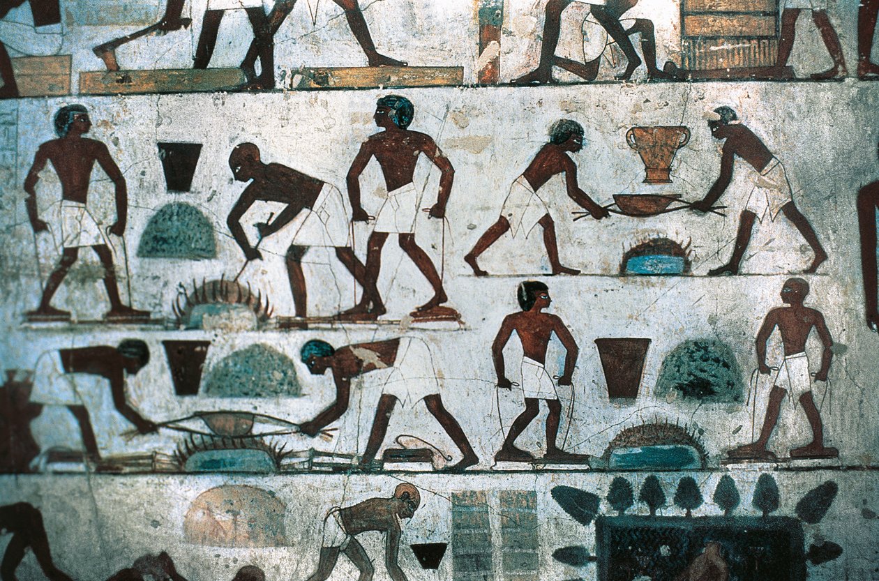 Operacions de foneria, Mur Sud de la Tomba de Rekhmire, Regne Nou (pintura mural) finlandès tekijältä Egyptian 18th Dynasty
