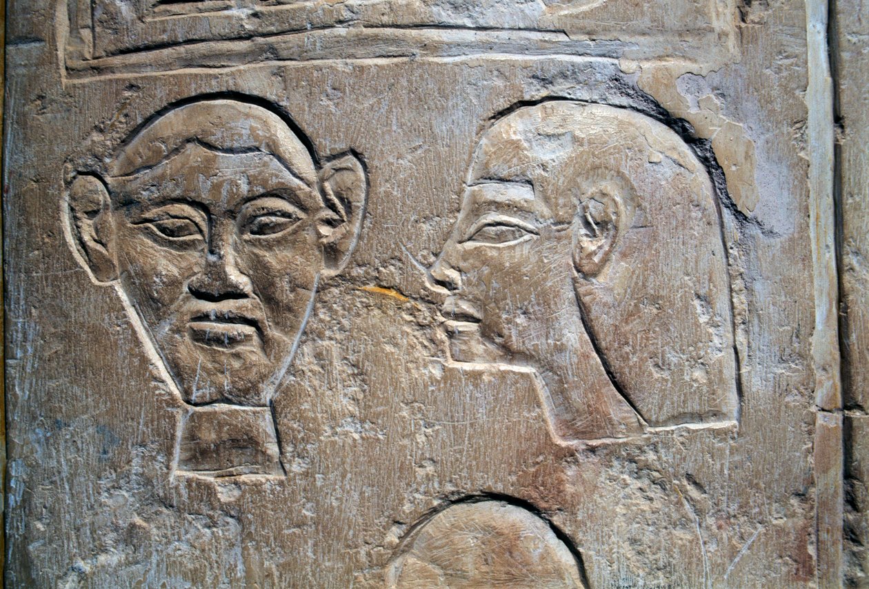 Her-Tep-hieroglyfi-ilmaisu, Hatšepsutin hautajaistemppeli, Deir el-Bahari, Thebanin nekropoli (Unescon maailmanperintöluettelo). tekijältä Egyptian 18th Dynasty