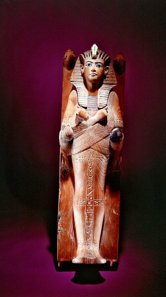 Kuva kuninkaasta hänen hautaussängyllään, Tutankhamonin haudasta (n. 1370-52 eKr.) Uusi kuningaskunta (puu) (katso myös 149292) tekijältä Egyptian 18th Dynasty
