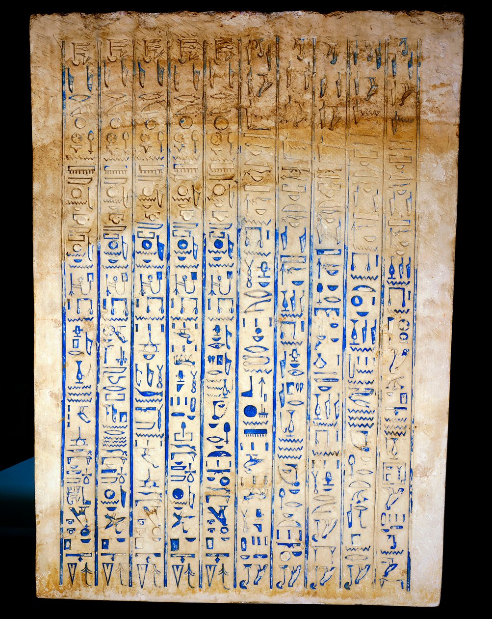 Takapuolella olevat merkinnät uudelta kuningaskunnalta tekijältä Egyptian 18th Dynasty