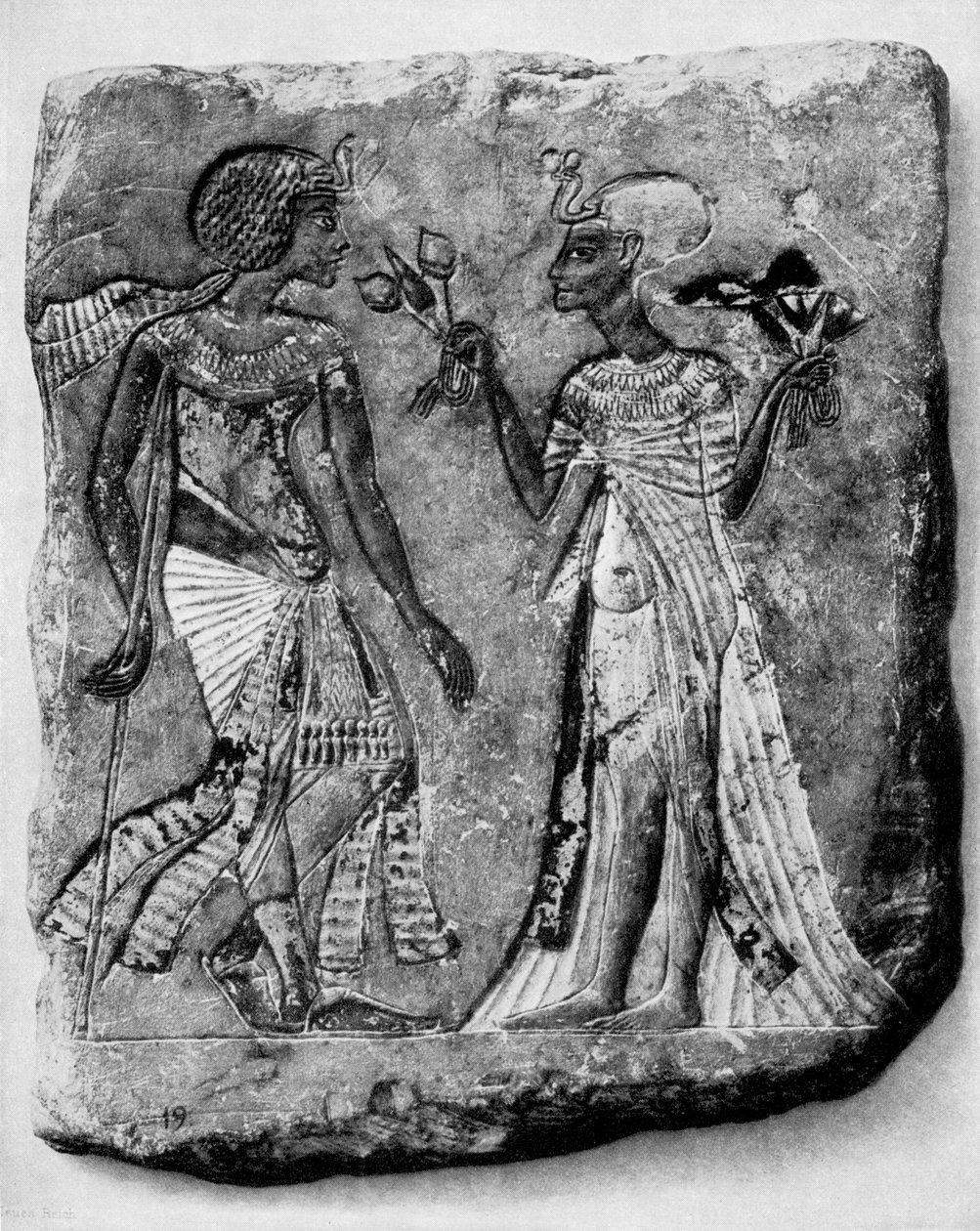 Egyptin kuningas Amenophis IV ja hänen vaimonsa tekijältä Egyptian 18th Dynasty
