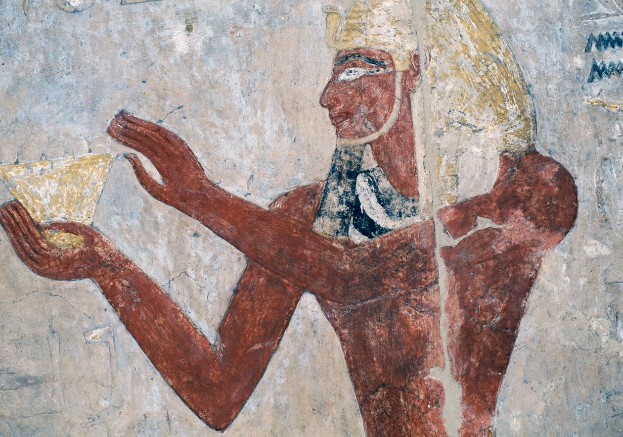 Maalattu reliefi, Hatsepsutin hautajaistemppeli, Deir el-Bahri, Luxor, Thebe (Unescon maailmanperintöluettelo). tekijältä Egyptian 18th Dynasty