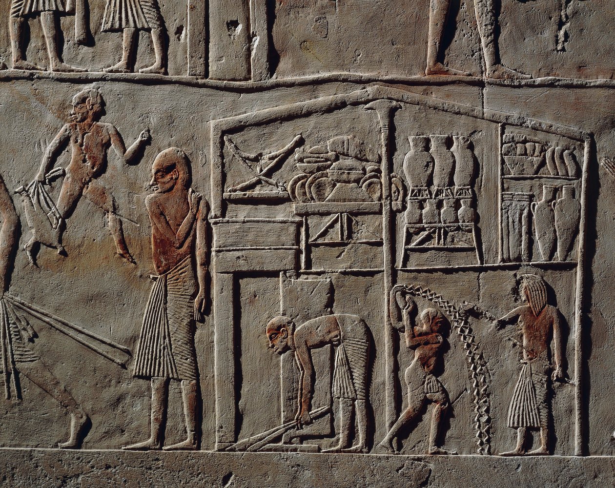 Paviljonki korkea-arvoiselle upseerille tai ylipäällikölle, Reliefi, Horemhebin hauta, Saqqara, Egyptin sivilisaatio, Uusi valtakunta, XVIII dynastia tekijältä Egyptian 18th Dynasty