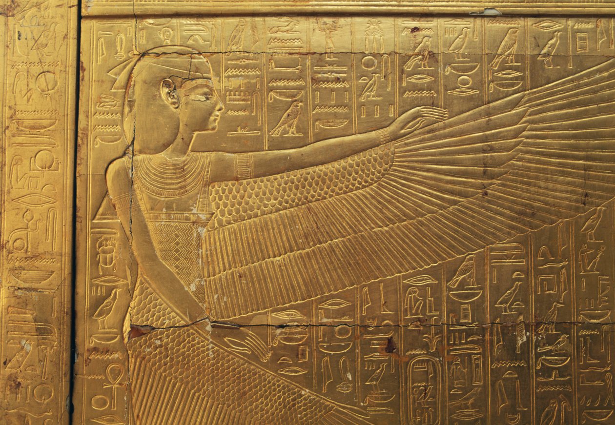 Reliefi toisen hautakappelin takaulkopaneelissa, Tutankhamonin aarrekammio, Egypti, Egyptin sivilisaatio, Uusi valtakunta, XVIII dynastia tekijältä Egyptian 18th Dynasty