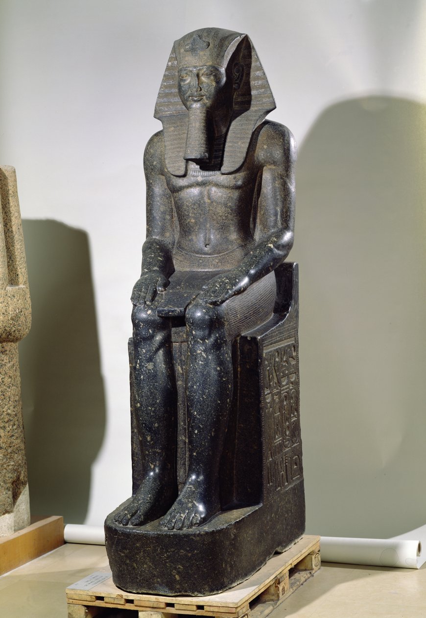 Amenophis III:n (n. 1391-1353 eKr.) patsas Taniksesta, Uudesta kuningaskunnasta (dioriitti) tekijältä Egyptian 18th Dynasty