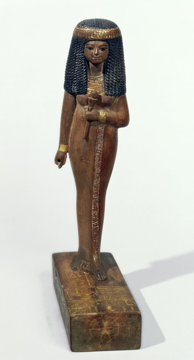 Lady Nayn patsas, Uusi kuningaskunta (mäntypuu kultaviilulla) tekijältä Egyptian 18th Dynasty