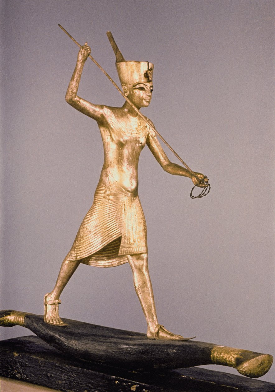 Harpooner, Tutankhamonin haudasta (n. 1370-1352 eKr.) Uusi kuningaskunta (pronssi ja kullattu puu) tekijältä Egyptian 18th Dynasty