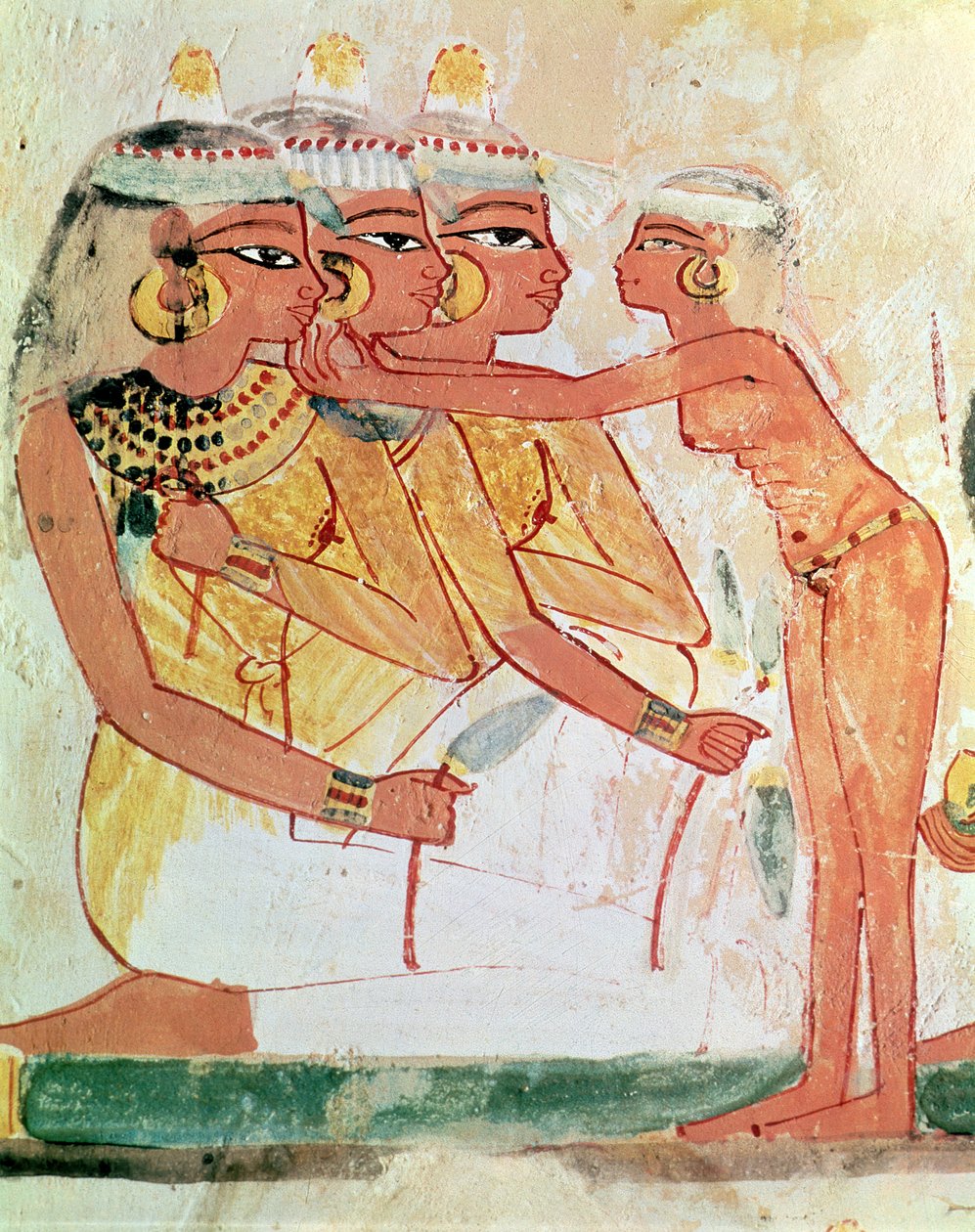 Naisten wc, Nakhtin haudasta, Uudesta kuningaskunnasta, n. 1400 eKr. (seinämaalaus) tekijältä Egyptian 18th Dynasty