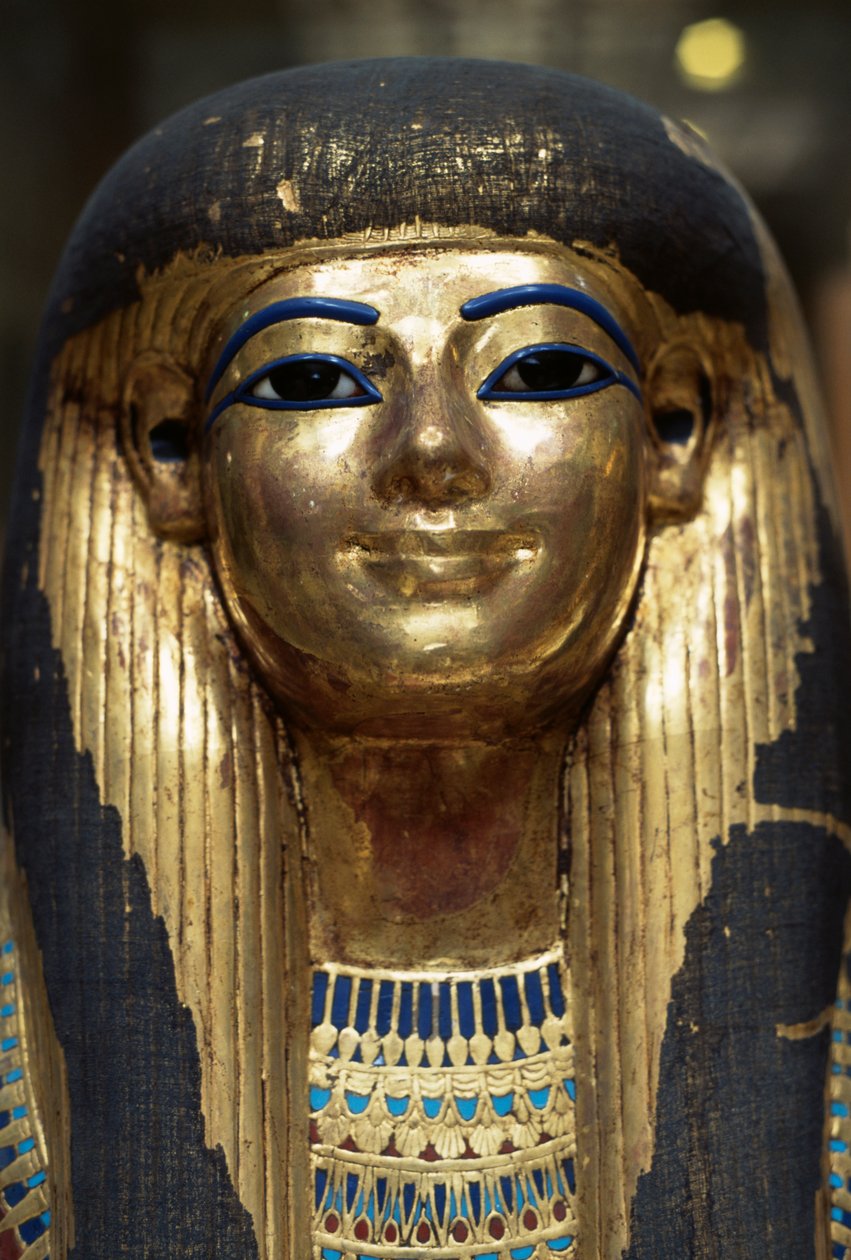 Tjuyan kuolinnaamio, Yuyan ja Tjuyan haudasta, Kuninkaiden laakso, Egypti, Egyptin sivilisaatio, Uusi valtakunta, XVIII dynastia. tekijältä Egyptian 18th Dynasty