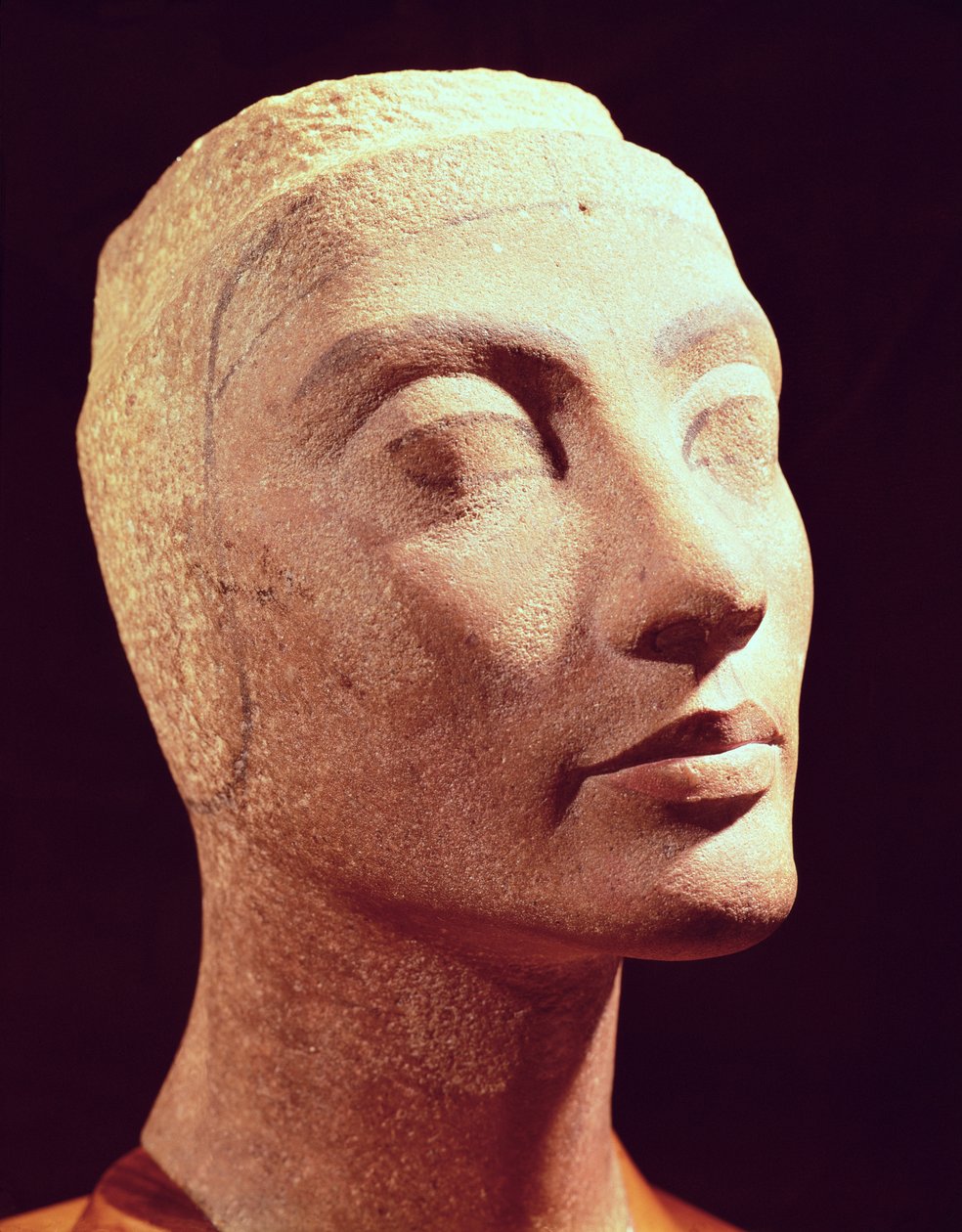 Keskeneräinen Nefertitin pää, Uusi kuningaskunta, noin 1365-49 eKr. (kvartsiitti) tekijältä Egyptian 18th Dynasty