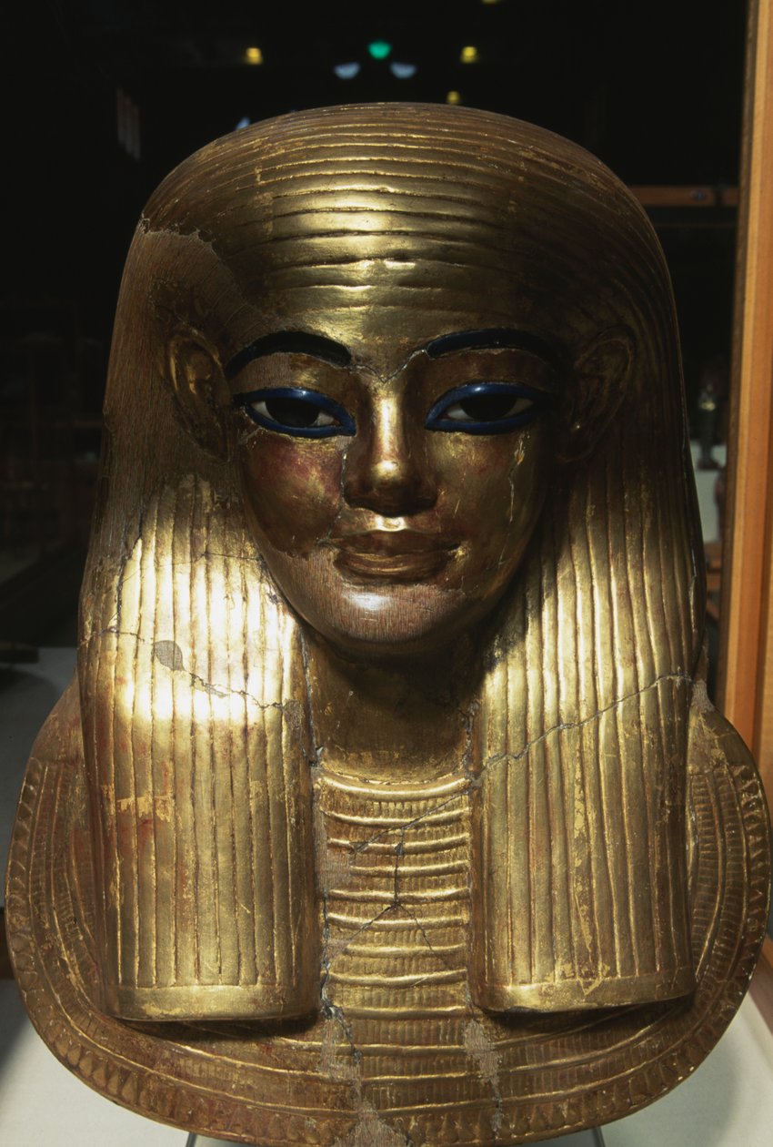 Yuyan kuolinnaamio, Yuya Tjuyan haudasta, Kuninkaiden laaksosta, Egypti, Egyptin sivilisaatio, Uusi valtakunta, XVIII dynastia. tekijältä Egyptian 18th Dynasty