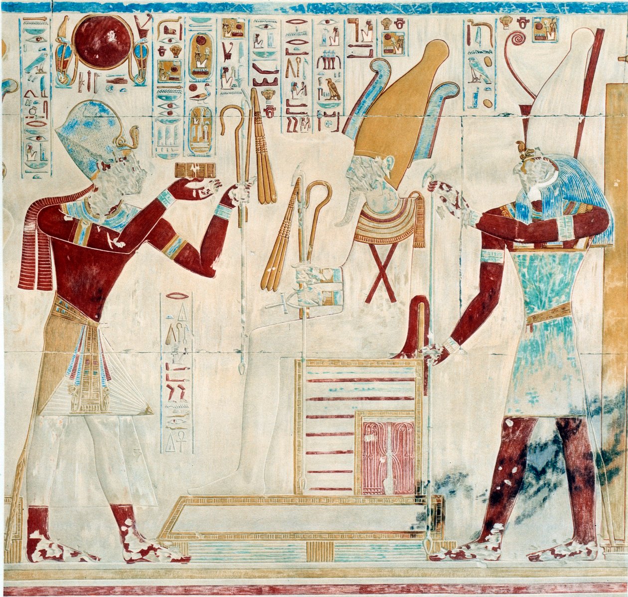 Art Egypt: Sethos tarjoaa koristeita Osirikselle tekijältä Egyptian 19th Dynasty