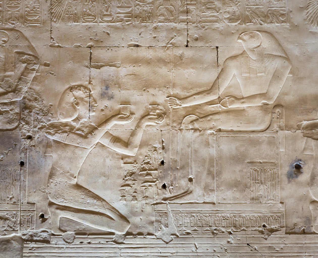 Basrelief, Seti I:n temppeli, Abydos, Egypti tekijältä Egyptian 19th Dynasty