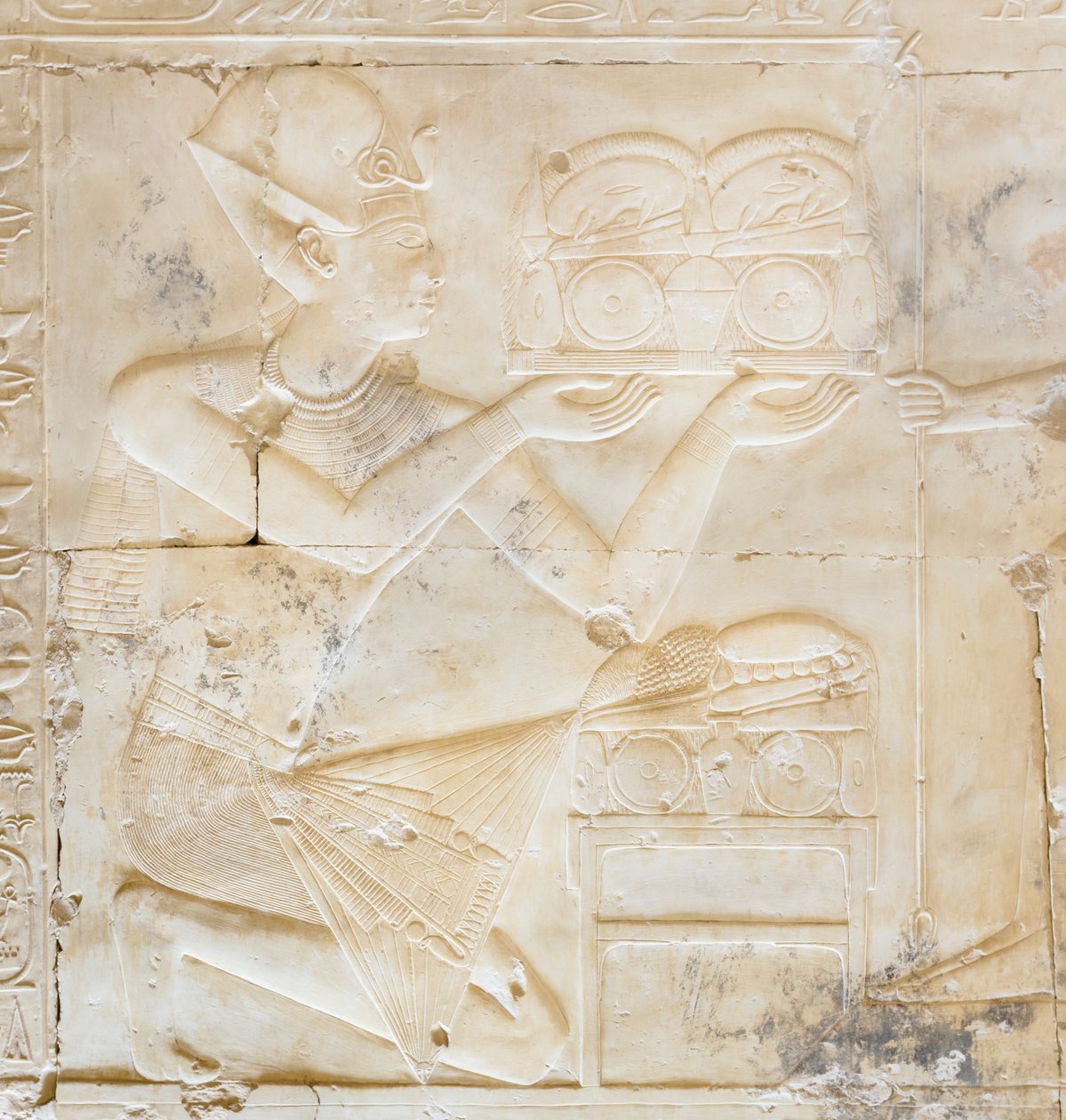 Basrelief, Seti I:n temppeli, Abydos, Egypti tekijältä Egyptian 19th Dynasty