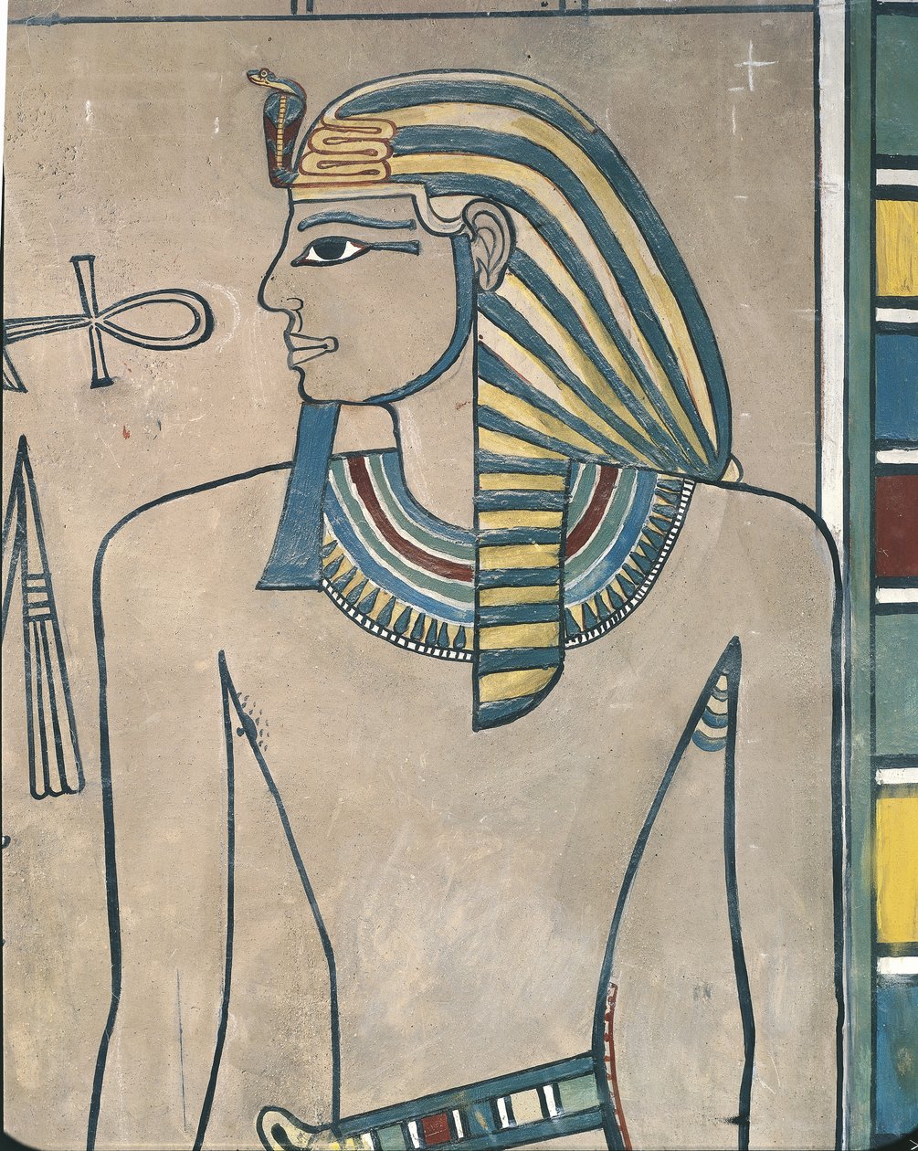 Egypti, Muinainen Thebes, Kuninkaiden laakso, faarao Amenhotep III:n seinämaalaus tekijältä Egyptian 19th Dynasty