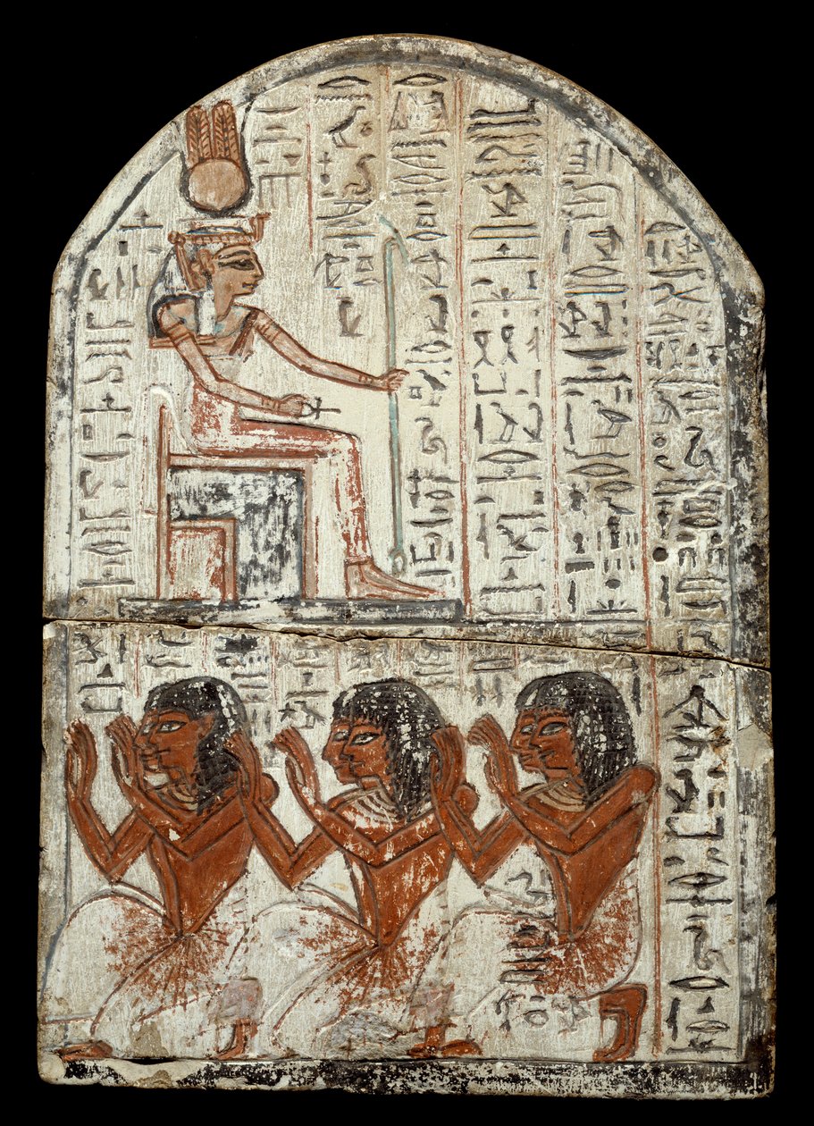 Egyptiläinen antiikki: kuvanveistäjä Kenin, Deir el Medinehin käsityöläisen, stele: esitys jumalatar Renenoutetista (ruokakäärme). Epoque Ramses II (1290-1224 eKr.) Bordeaux, Akvitaniamuseo tekijältä Egyptian 19th Dynasty