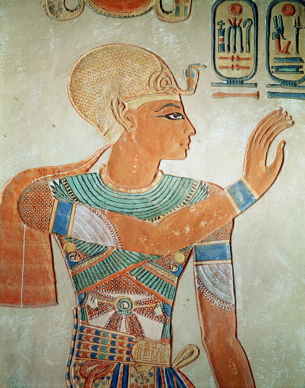 Muotokuva Ramses III:sta (n. 1184-1153 eKr.) Amen-Her-Khepshefin haudasta, Uudesta kuningaskunnasta (seinämaalaus) tekijältä Egyptian 19th Dynasty