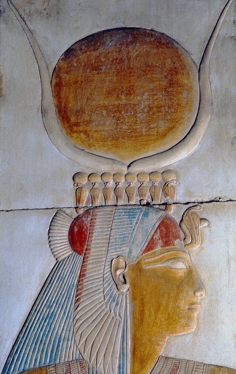 Isisin profiili, Seti I:n temppeli, Abydos tekijältä Egyptian 19th Dynasty