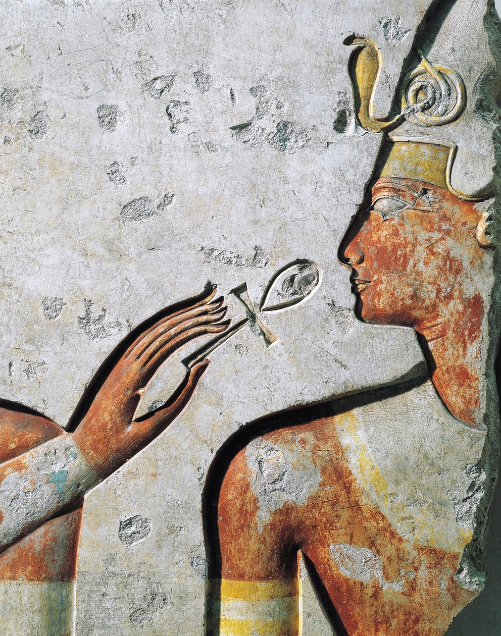 Ramses II suun avausseremonian aikana, basreliefi, faraon Abydokseen rakentamasta pienestä temppelistä. tekijältä Egyptian 19th Dynasty