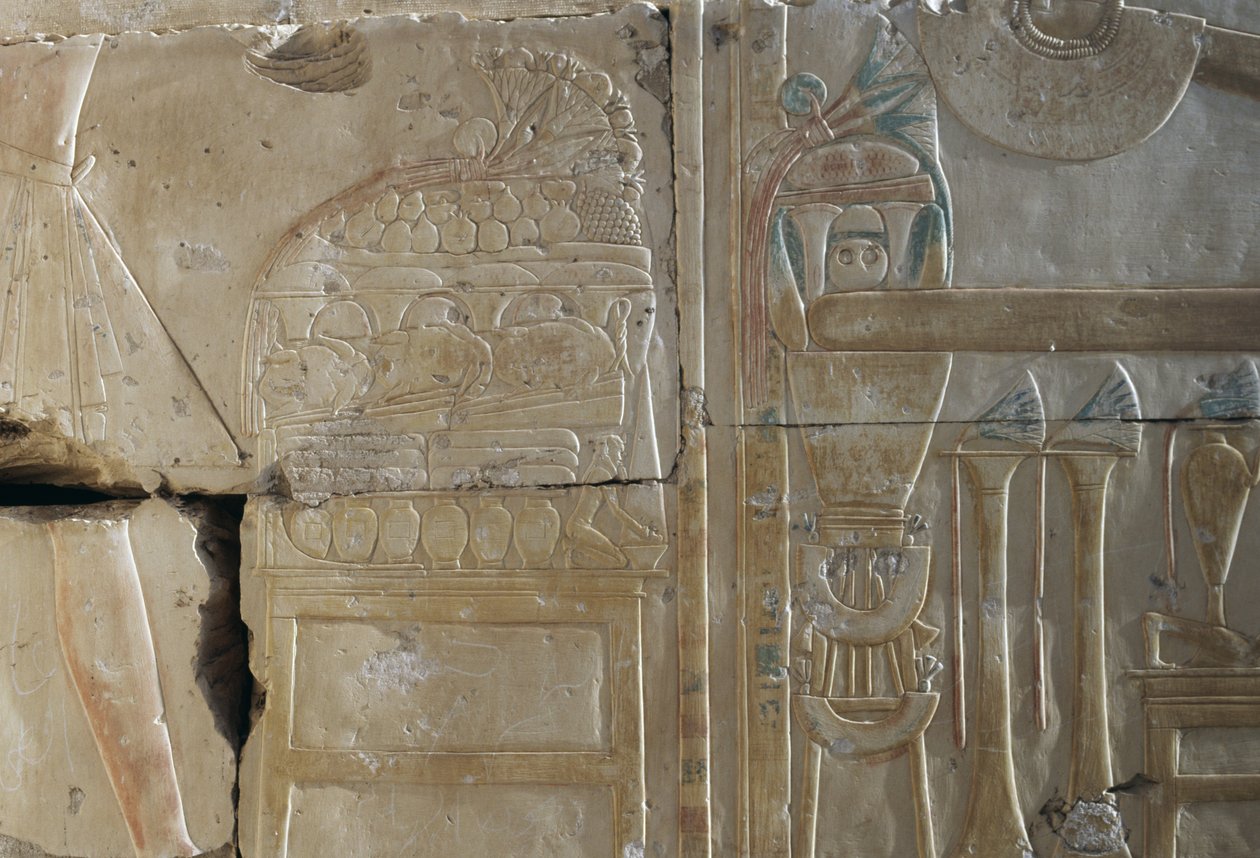 Reliefi, Ramses II:n temppeli, Abydos, Egypti, Egyptin sivilisaatio, Uusi valtakunta, XIX dynastia (kuva) tekijältä Egyptian 19th Dynasty