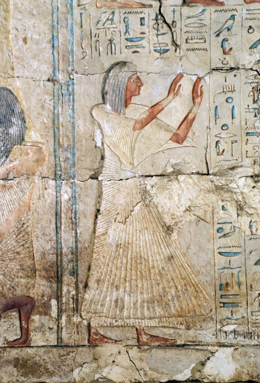 Reliefi Ramesses II:n korkean virkamiehen Netcherouymesin haudasta, 2475 eKr., Saqqara, Egyptin sivilisaatio, Uusi valtakunta, XIX dynastia tekijältä Egyptian 19th Dynasty