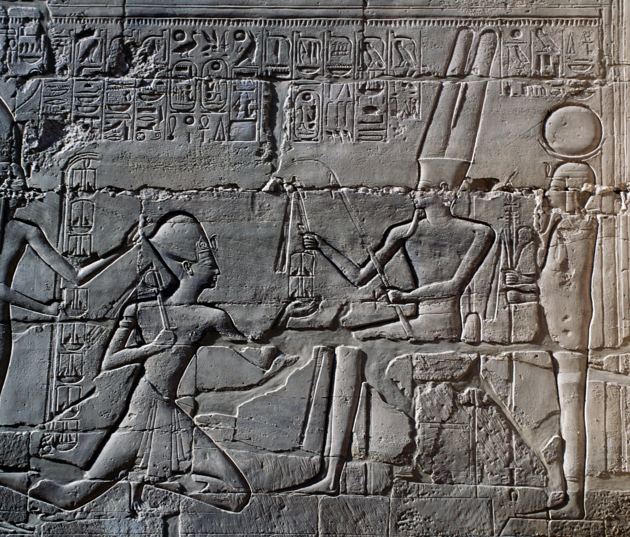 Seti I:n kampanjat Syyriassa ja Palestiinassa, helpotus, Great Hypostyle Hallin pohjoinen ulkoseinä, Karnakin temppelikompleksi (Unescon maailmanperintölista tekijältä Egyptian 19th Dynasty