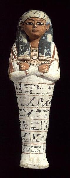 Sennedjemin Shabti, hautausmaan työntekijä Deir el-Medinassa, Thebassa, Uusi valtakunta, n. 1294-1279 eaa. (kalkkikivi, jossa pigmenttiä). tekijältä Egyptian 19th Dynasty