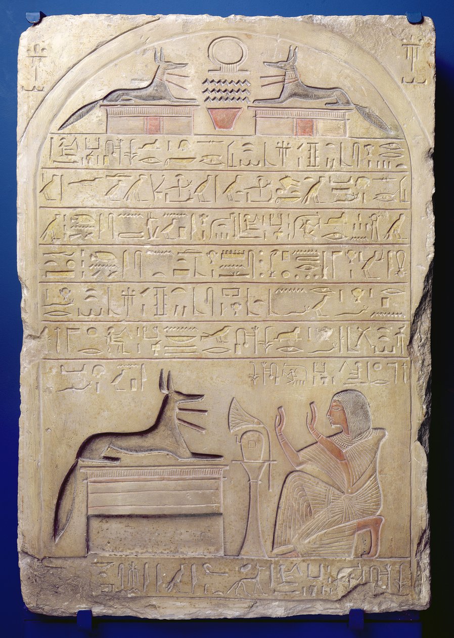Kenraali Kasan Stela, Uusi kuningaskunta, n. 1294–1279 eKr. (maalattu kalkkikivi) tekijältä Egyptian 19th Dynasty