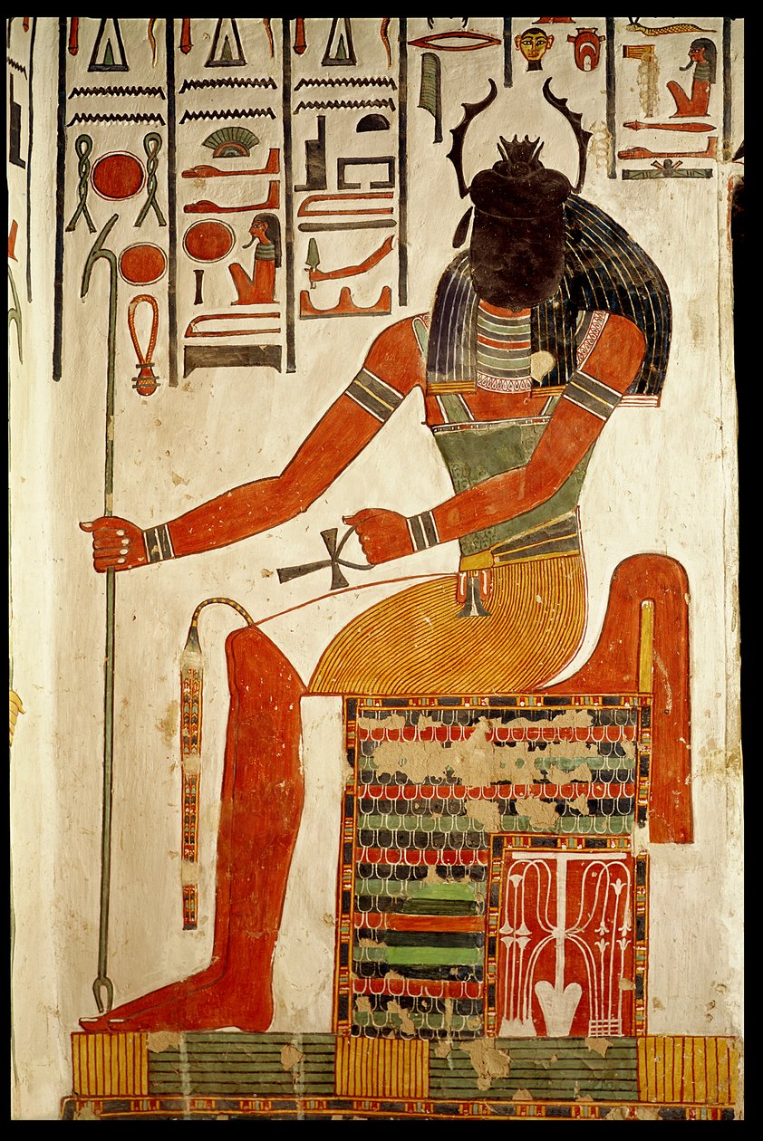 Jumala, Khepri, Nefertarin haudasta, Uudesta kuningaskunnasta (seinämaalaus) tekijältä Egyptian 19th Dynasty