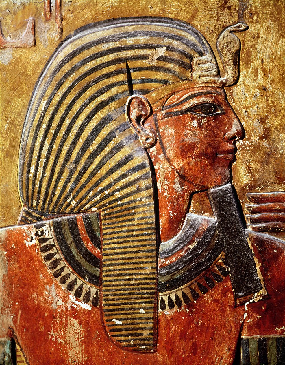 Seti I:n (r.1294-1279 eKr.) pää Setin haudasta, Uudesta kuningaskunnasta (seinämaalaus) tekijältä Egyptian 19th Dynasty