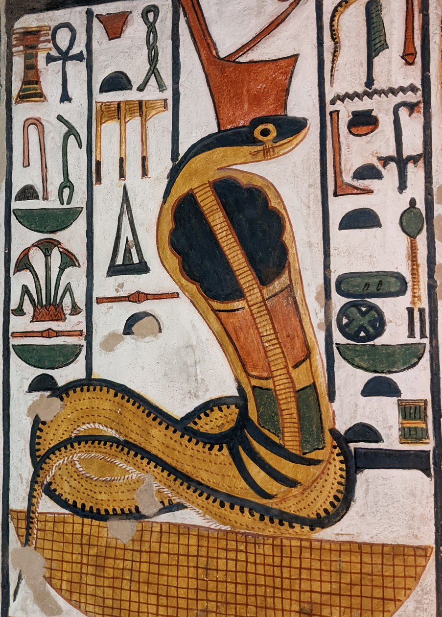 Nefertarin hauta / egyptiläinen jumalatar Wadjet (seinämaalaus) tekijältä Egyptian 19th Dynasty