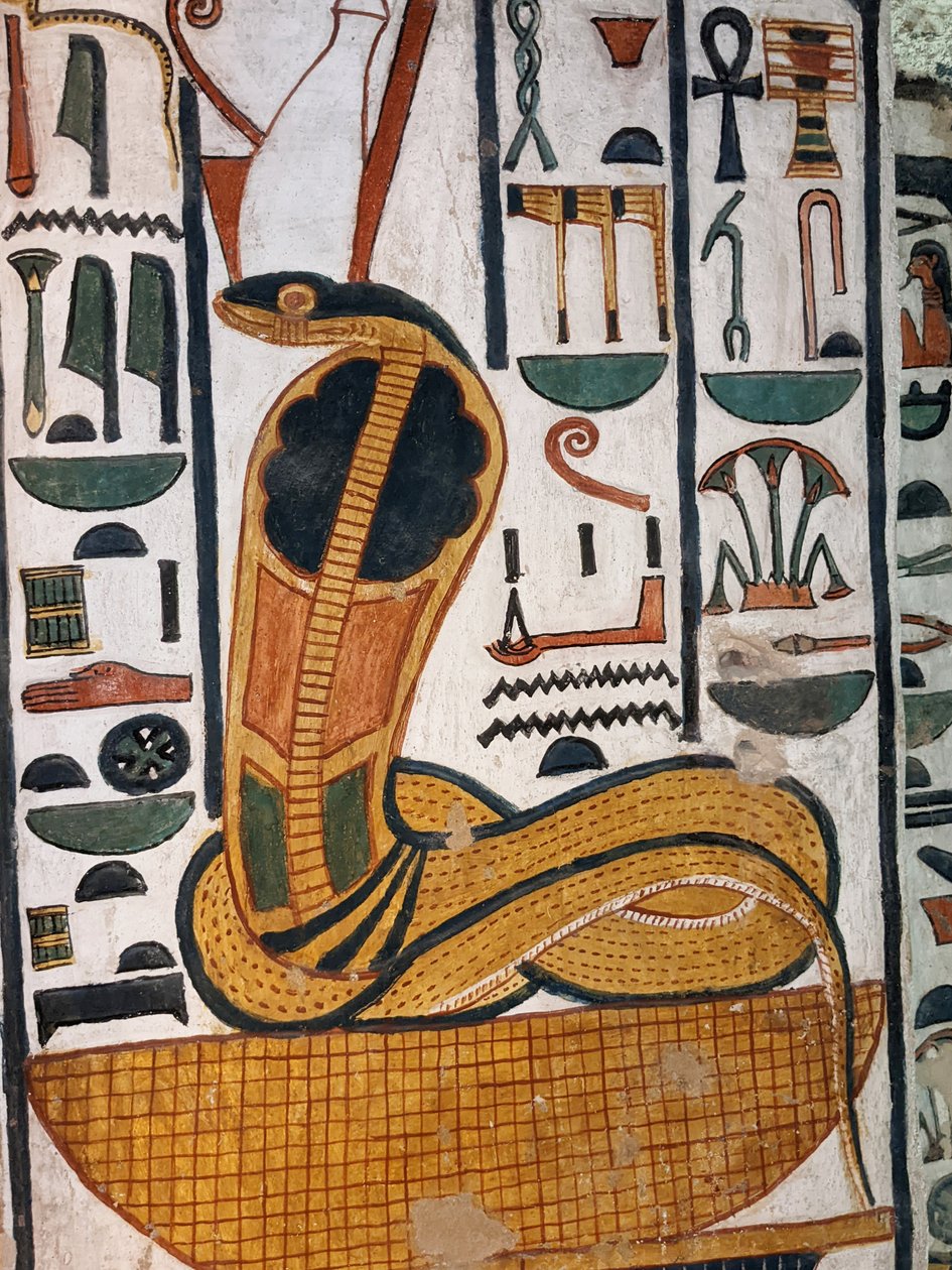 Nefertarin hauta / egyptiläinen jumalatar Wadjet (seinämaalaus) tekijältä Egyptian 19th Dynasty
