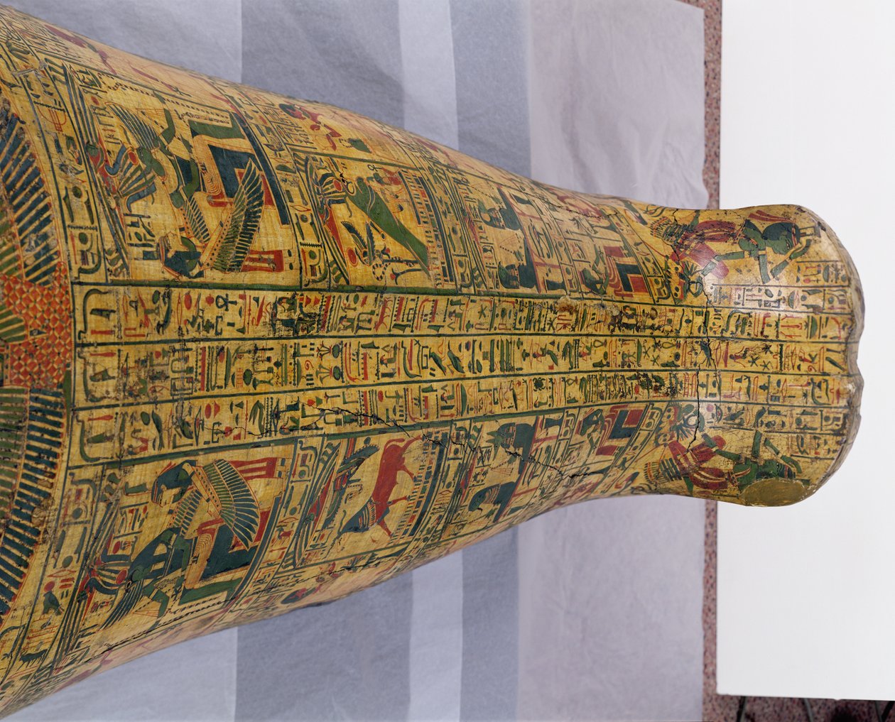 Yksityiskohta Nesyamunin muumion ulkoarkun kannesta, mahdollisesti löydetty Deir El-Bahrista, Uudesta kuningaskunnasta, noin 1100 eKr. (maalattu puu) tekijältä Egyptian 20th Dynasty