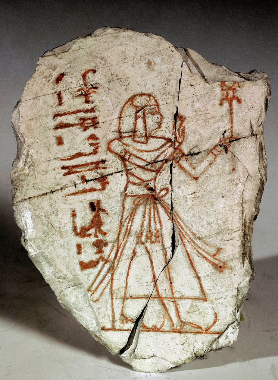 Egyptiläinen antiikki: ostrakon (tai ostracon) (monikko: ostraca tai ostraka) (muistiinpanoihin, piirustuksiin... käytetty keramiikan sirpale), joka edustaa Ramessid-kauden (19.-20. dynastia) prinsessaa. 1100 eaa. Torino, egyptiläinen museo - Muinainen Egy tekijältä Egyptian 20th Dynasty