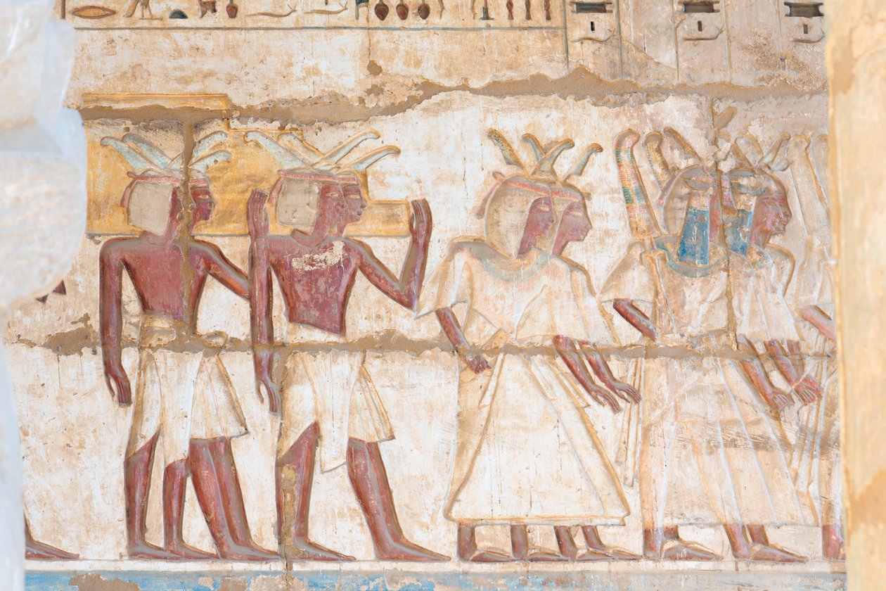 Maalattu kohokuvio holviin tekijältä Egyptian 20th Dynasty