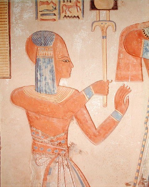 Muotokuva kuolleesta prinssistä, Amen-Her-Khepshefin haudasta, Ramesside-kausi (seinämaalaus) tekijältä Egyptian 20th Dynasty