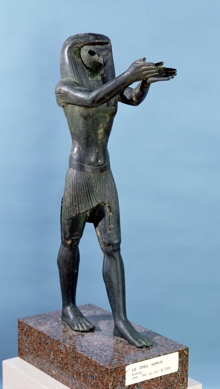 Juomauhrijumala Horuksen patsas, kolmas välikausi, noin 750 eaa. (pronssi) tekijältä Egyptian 22nd Dynasty