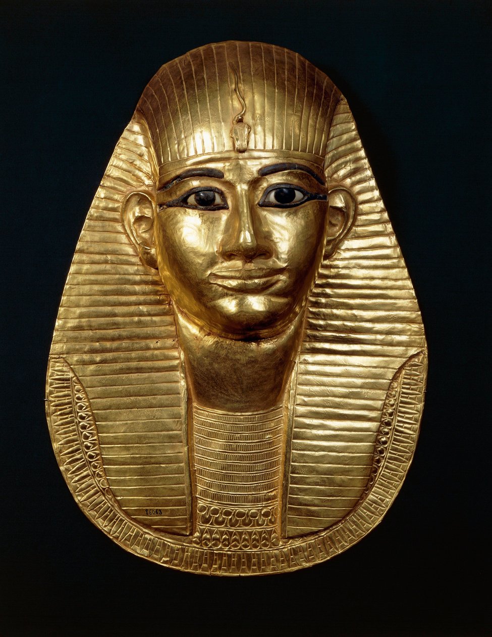 Tanisin aarre, kuningas Amenemopen kultainen naamio tekijältä Egyptian 22nd Dynasty
