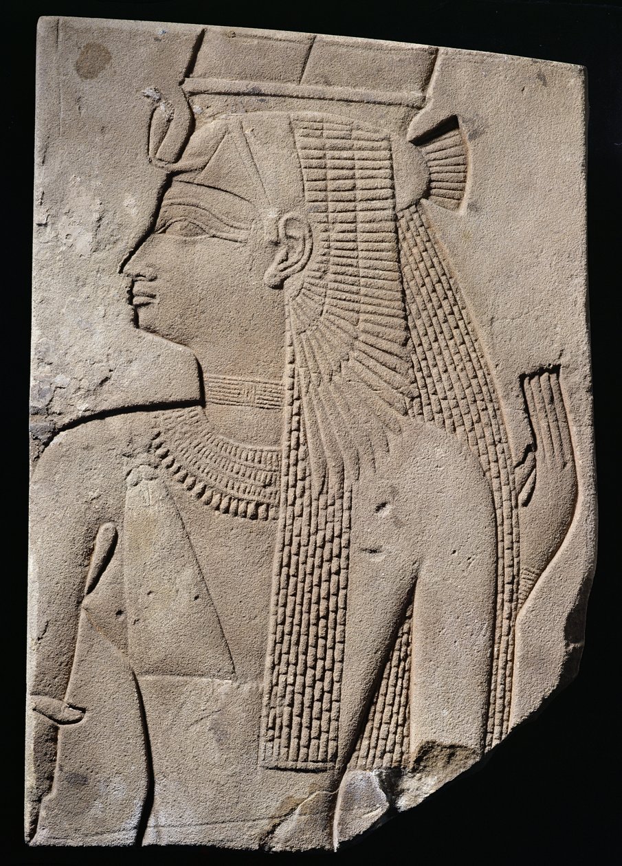 Reliefi jumalallisesta puolisosta, myöhäinen ajanjakso, n. 780-656 eKr. (hiekkakivi) tekijältä Egyptian 25th Dynasty