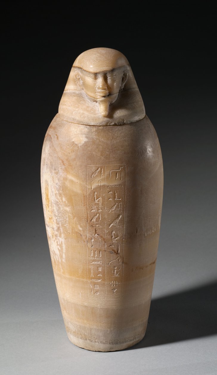 Canopic Jar miehen päällä, 664-525 eaa tekijältä Egyptian 26th Dynasty