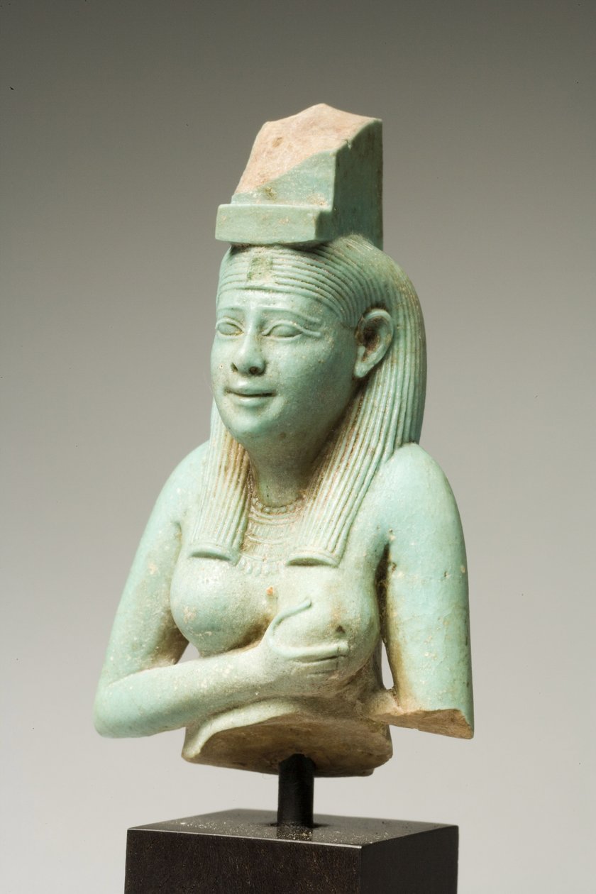 Isis-fragmentti, myöhäisdynastinen aika (fajansi) (katso myös 270350) tekijältä Egyptian 26th Dynasty