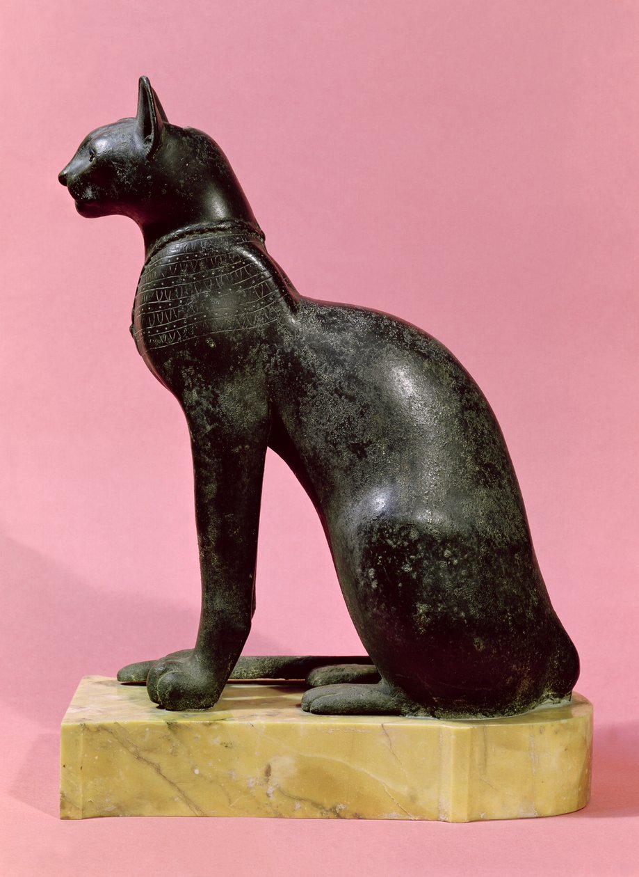Veistos kissasta, myöhäinen aika (pronssi) tekijältä Egyptian 26th Dynasty